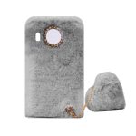 کاور طرح دخترانه مدل خزدار پشمالو مناسب برای گوشی موبایل شیائومی Mi 10T Lite به همراه آویز قلب