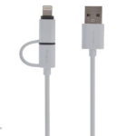 کابل تبدیل USB به microUSB/لایتنینگ روموس مدل CB20 طول 1 متر