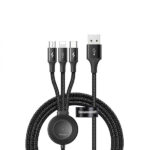 کابل سه سر و شارژر وایرلس اپل واچ باسئوس Baseus Star Ring 4in1 Cable Apple Watch Wireless Charger