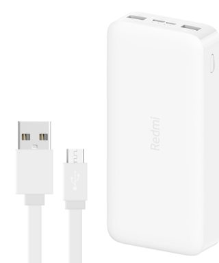 پاوربانک شیائومی مدل Redmi ظرفیت 20000 میلی آمپرساعت به همراه کابل تبدیل microUSB