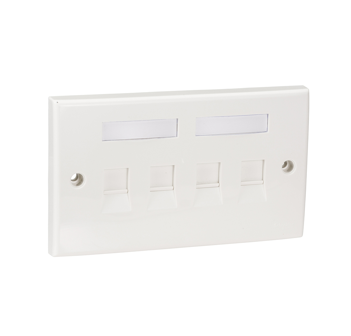 Face Plate چهار پورت Schneider مدل DCXIOFPQXXXX