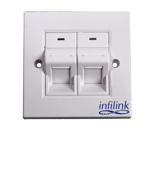 Face Plate دو پورت Infilink مدل IP-FPAM2P