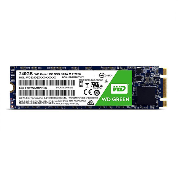 هارد SSD اينترنال وسترن دیجیتال مدل Green M.2 2280 ظرفيت 240 گيگابايت