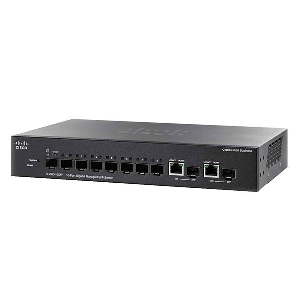 سوئیچ شبکه 10 پورت سیسکو مدل SG350-10SFP
