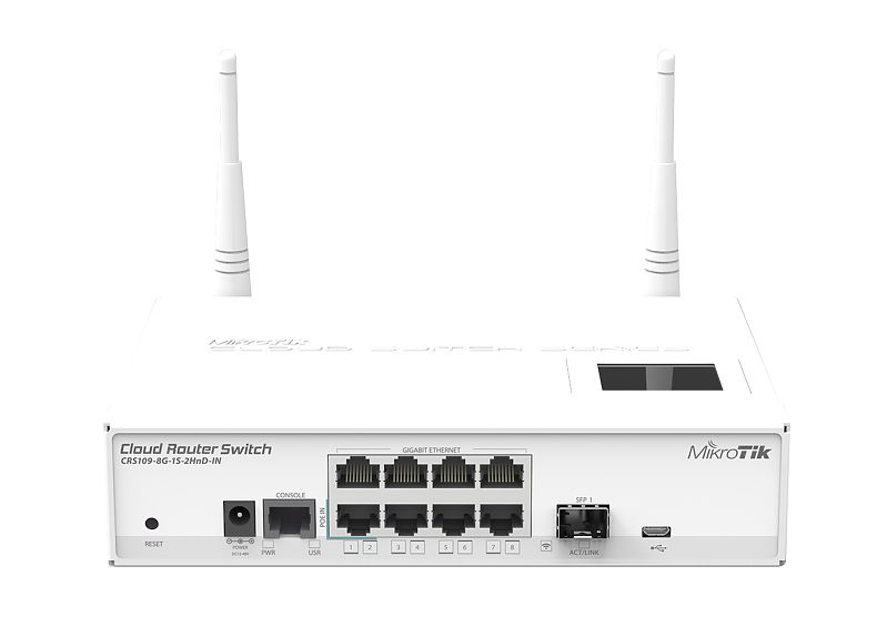 سوییچ هوشمند 8 پورت MikroTik مدل CRS109-8G-1S-2HnD-IN