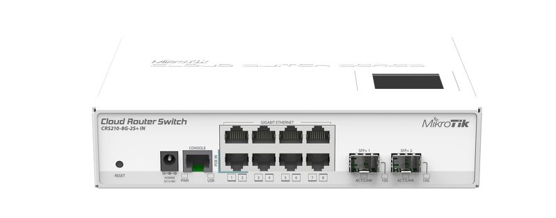 سوییچ هوشمند 10 پورت MikroTik مدل CRS210-8G-2S-IN