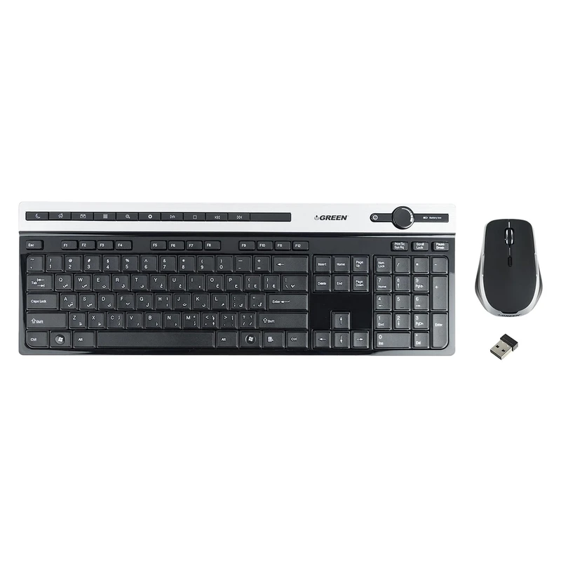 باندل کیبورد و موس بی سیم گرین GKM-505W